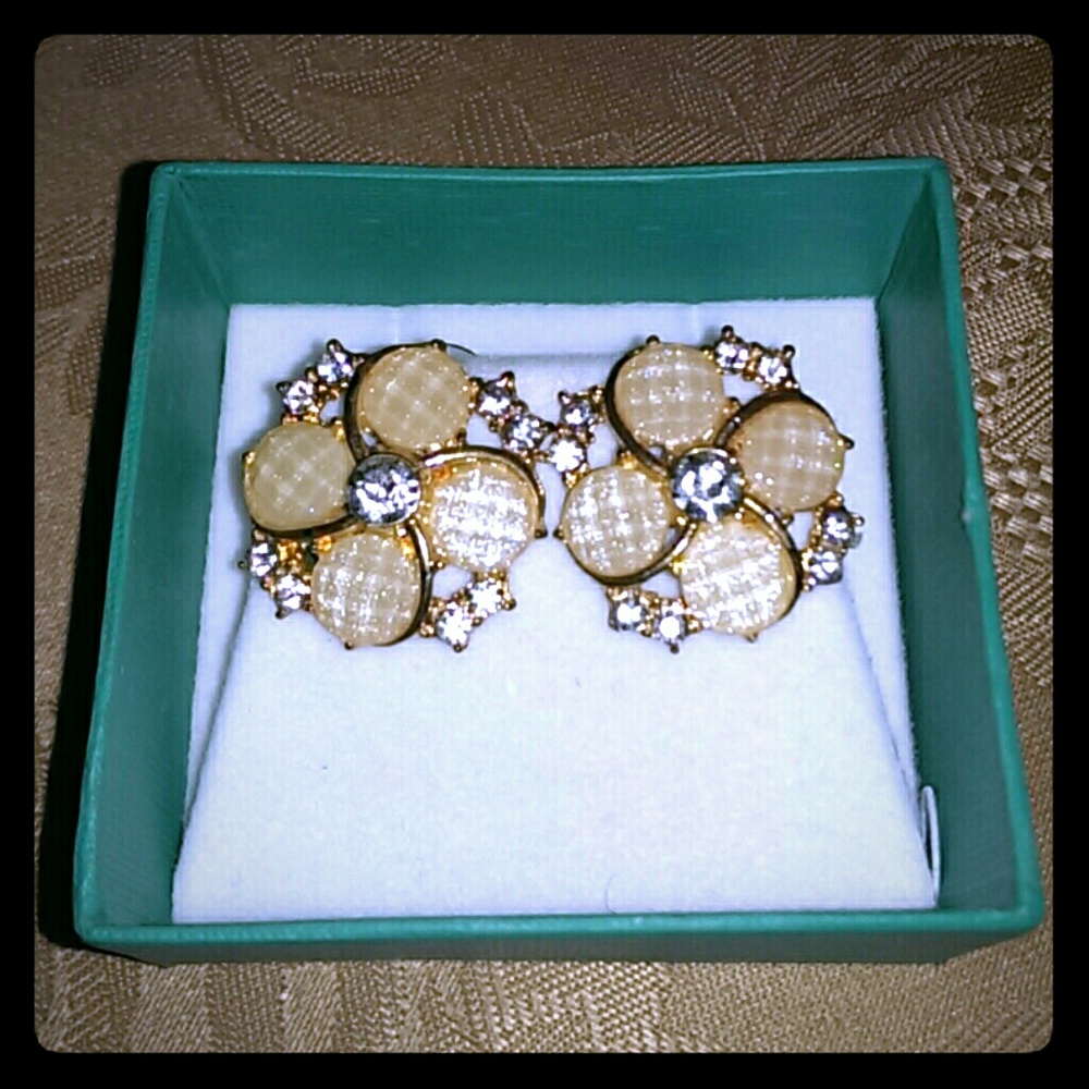New Antique Inspired Iridescent & CZ Earrings